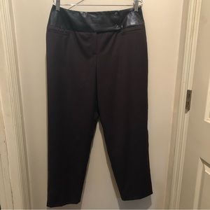 Harvey Bernard brown pants with a leather waistband